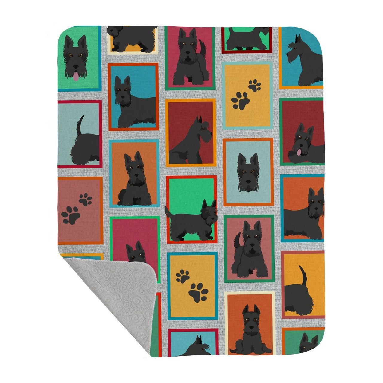 Edge Collections - 50" x 60" - Multicolor - Scottish Terrier Quilted Throw Blanket - 1 Piece